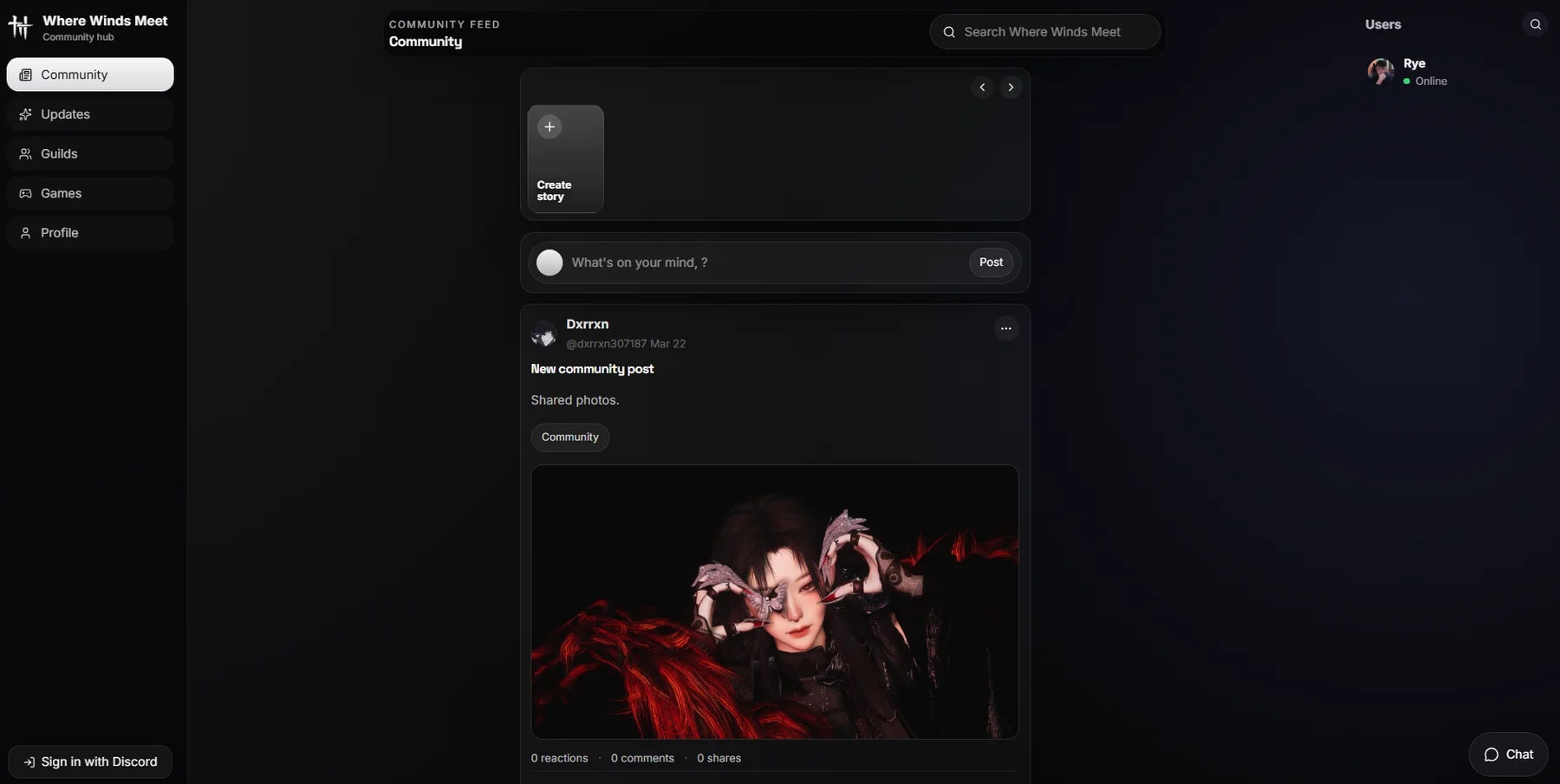 WWM Community website interface